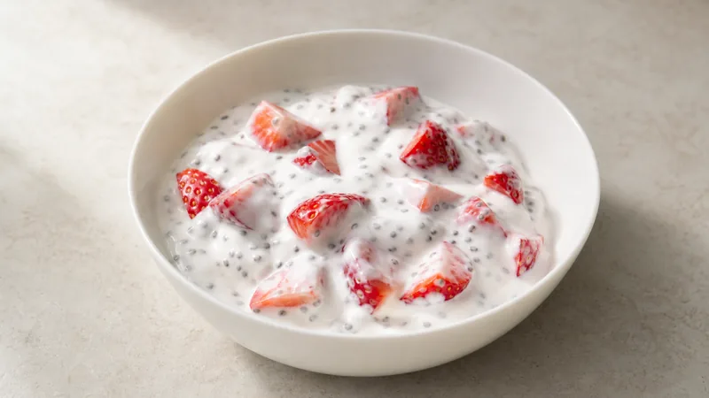 Jogurt s jahodami a chia