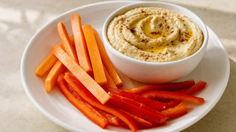 Hummus s mrkví a paprikou